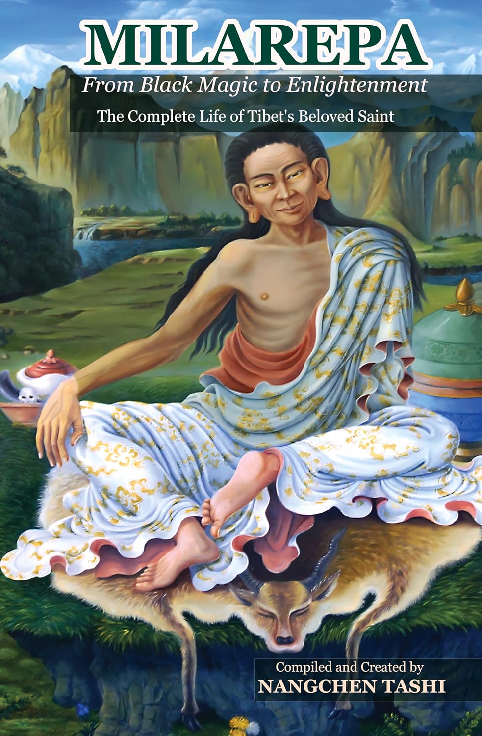 Milarepa: From Black Magic to Enlightenment — Tibetan language book cover, by T. Nangchen
